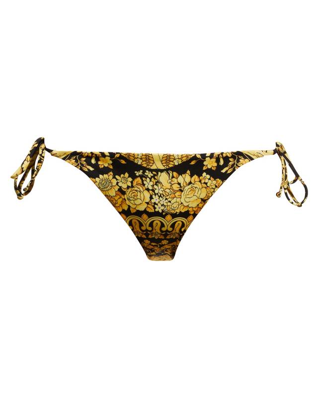 Barocco-Print Side-Tie Bikini Bottoms